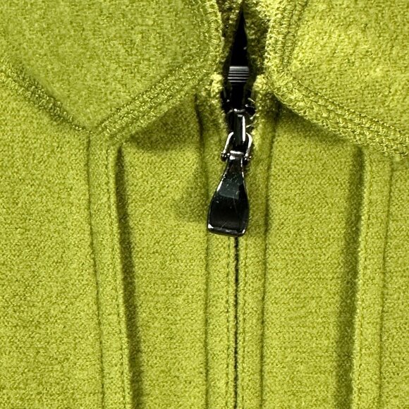 Per Se Jacket Womens 2 Green Wool Pockets Full Zip Mock Neck Collar - Picture 4 of 7